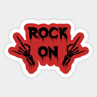 Devil Horns Skeleton Hands Rocker Sticker